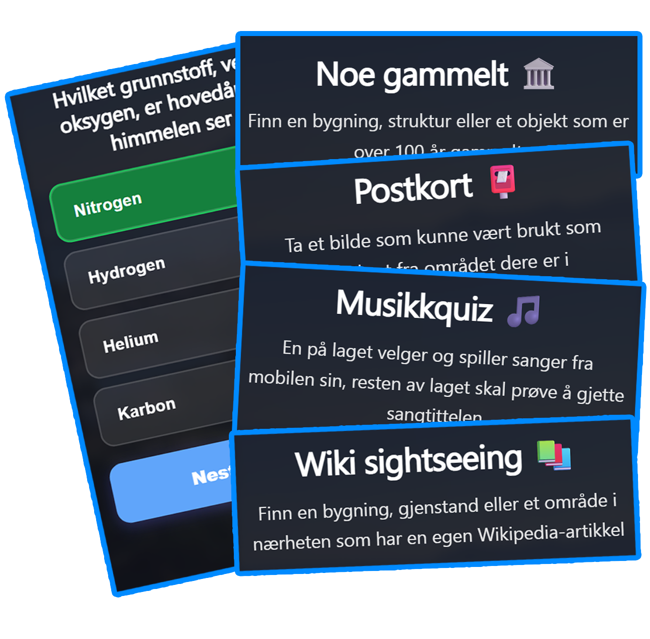 Illustrasjon av standardoppgaver i ByJakten